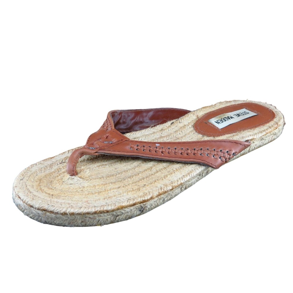 Steve Madden Sz 9 M Brown Flip Flop Synthetic Women Sandals